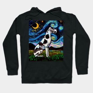 Great Dane Harlequin Night Hoodie